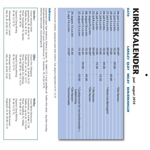 Jun. - jul. - aug. 2010 - 66. årgang nr. 3 - særslev-ejlby-melby sogne