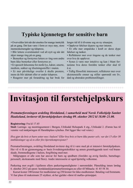 Prematurposten nr. 3, 2012 - Prematurforeningen