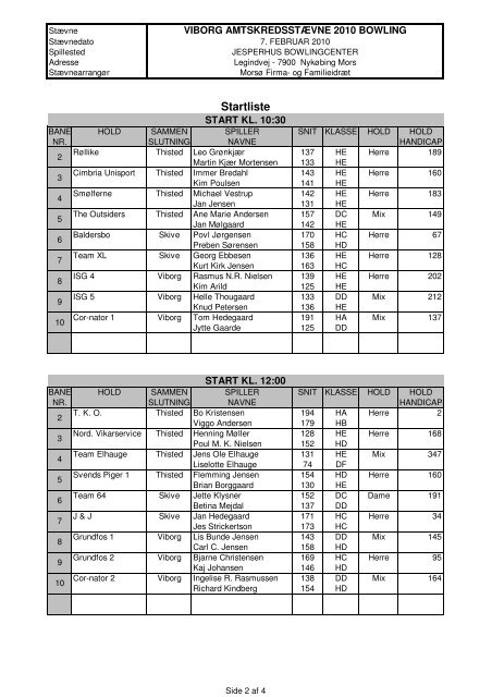 Startliste