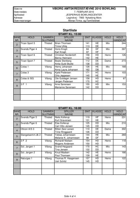 Startliste