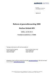 Referat af generalforsamling 2005 Aarhus United A/S - AAK