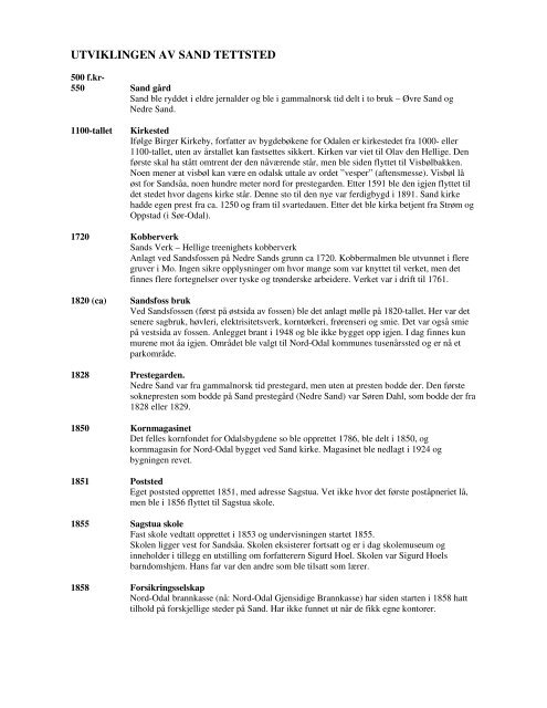 UTVIKLINGEN AV SAND TETTSTED.pdf - Nord-Odal Kommune