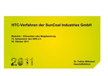 HTC-Verfahren der SunCoal Industries GmbH - ANS eV