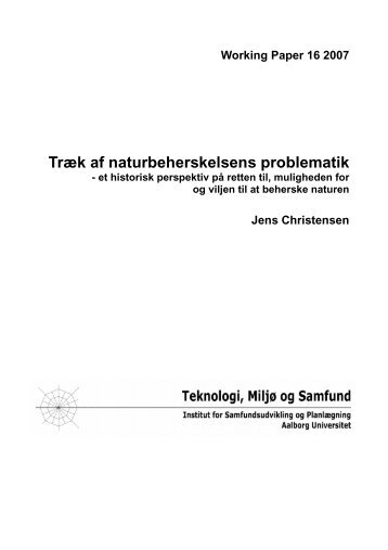 Træk af naturbeherskelsens problematik - Institut for Planlægning ...