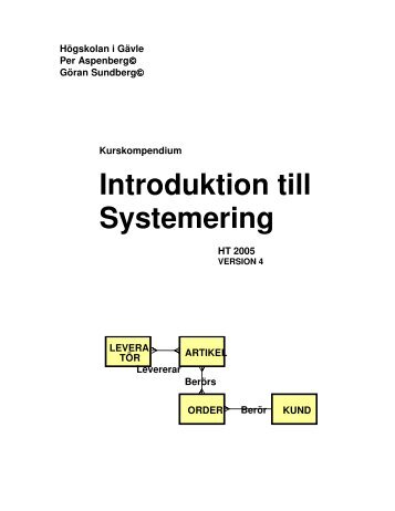 Introduktion till Systemering - Högskolan i Gävle