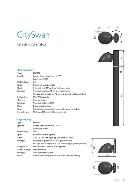 CitySwan - en komplet armaturserie til udendørs belysning - Philips