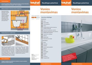 Vonios montavimas Vonios montavimas - Bauhof