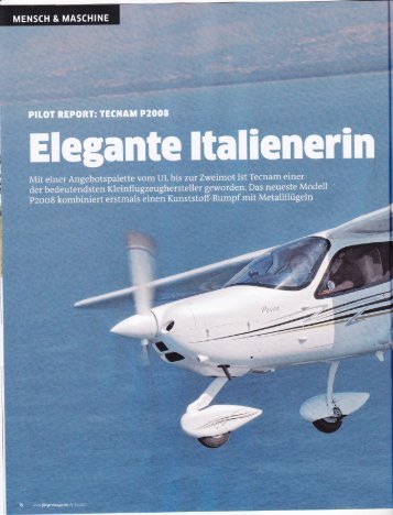 Bericht Fliegermagazin August 2011 - HB-LBU