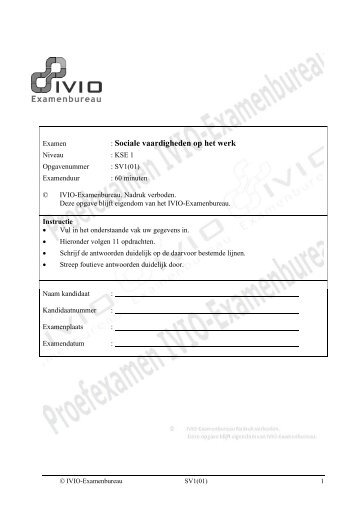 SV1(01) - IVIO-Examenbureau