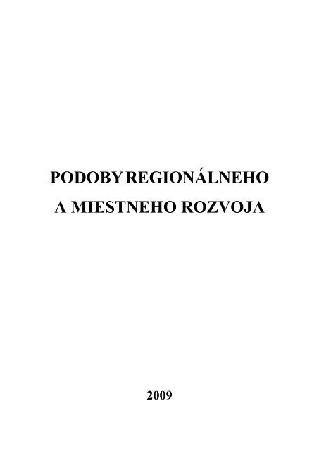 PODOBY REGIONÁLNEHO A MIESTNEHO ROZVOJA - TUKE