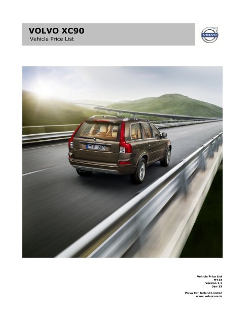 Download XC90 Pricelist & Technical Specifications PDF - Volvo