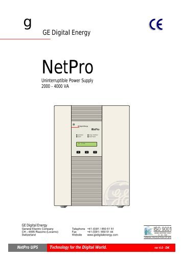 USER MANUAL NetPro 2000-4000 UPS - Metric