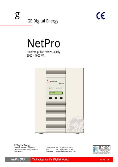 USER MANUAL NetPro 2000-4000 UPS - Metric