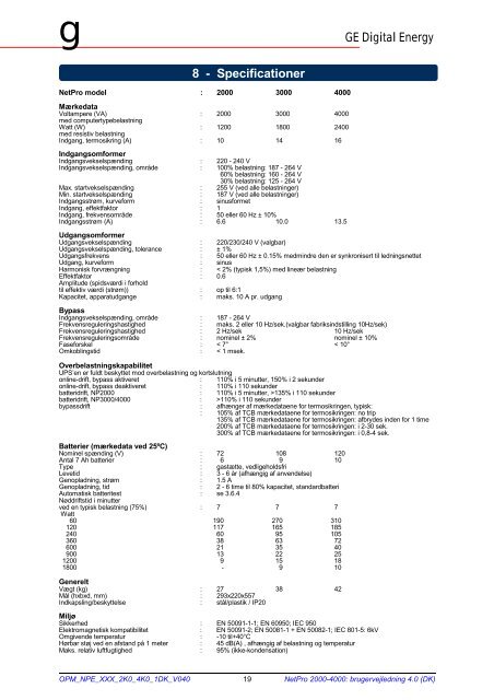 USER MANUAL NetPro 2000-4000 UPS - Metric