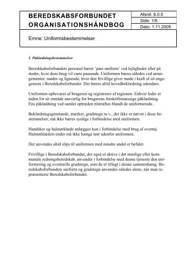 Uniformering - Beredskabsforbundet