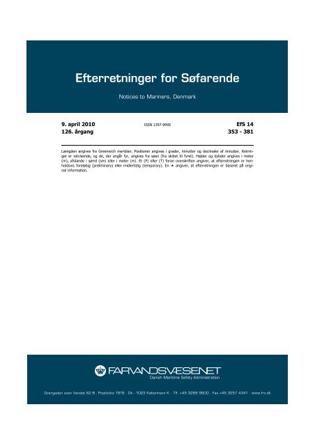 Efterretninger for Søfarende - Farvandsvæsenet