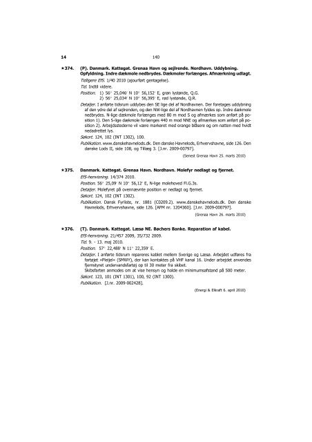 Efterretninger for Søfarende - Farvandsvæsenet