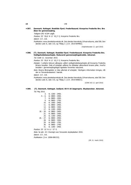 Efterretninger for Søfarende - Farvandsvæsenet