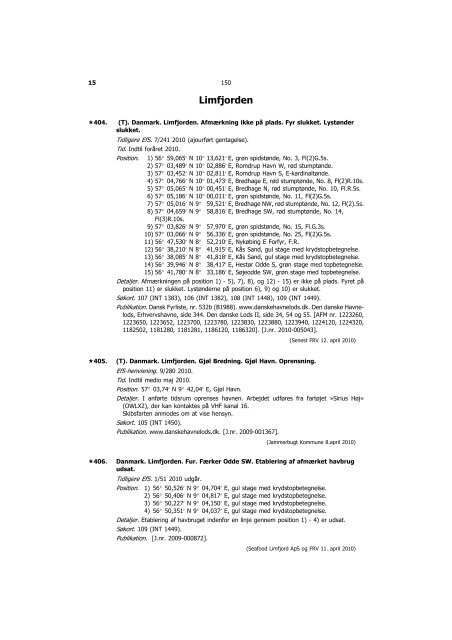 Efterretninger for Søfarende - Farvandsvæsenet