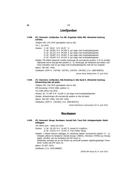 Efterretninger for Søfarende - Farvandsvæsenet