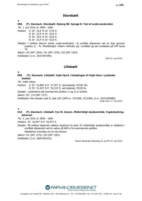 Efterretninger for Søfarende - Farvandsvæsenet