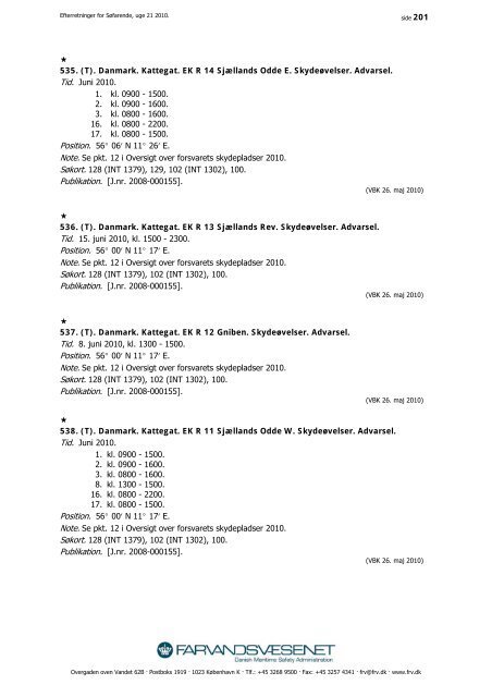 Efterretninger for Søfarende - Farvandsvæsenet