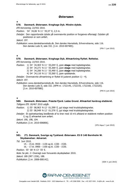 Efterretninger for Søfarende - Farvandsvæsenet