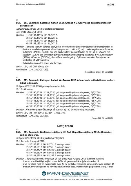 Efterretninger for Søfarende - Farvandsvæsenet