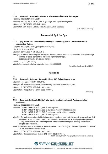 Efterretninger for Søfarende - Farvandsvæsenet