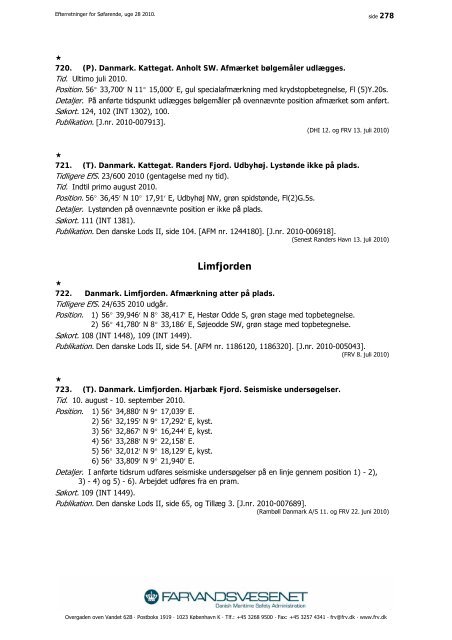 Efterretninger for Søfarende - Farvandsvæsenet