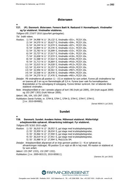 Efterretninger for Søfarende - Farvandsvæsenet