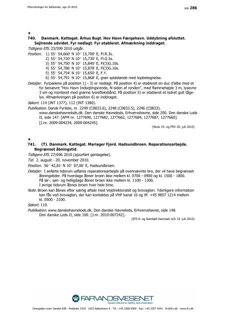 Efterretninger for Søfarende - Farvandsvæsenet