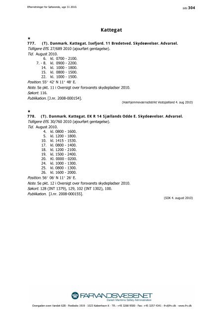 Efterretninger for Søfarende - Farvandsvæsenet