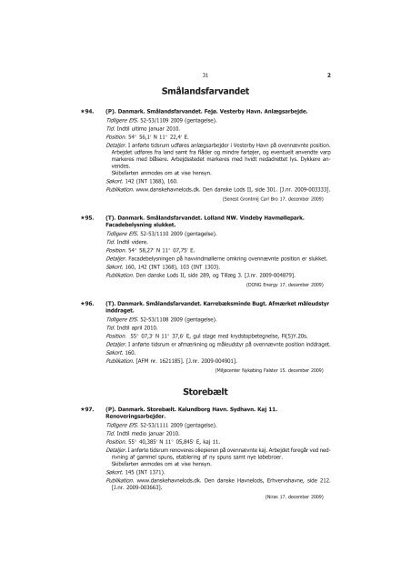 Efterretninger for Søfarende - Farvandsvæsenet