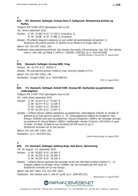 Efterretninger for Søfarende - Farvandsvæsenet