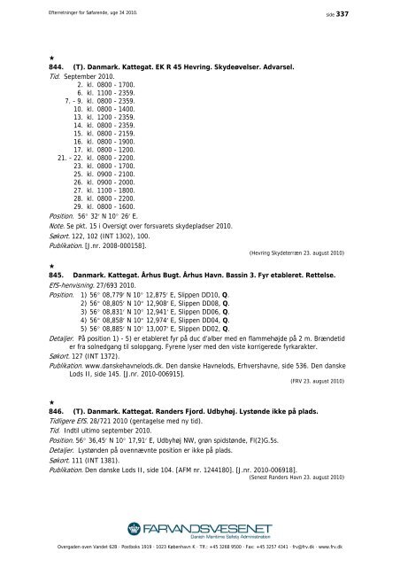 Efterretninger for Søfarende - Farvandsvæsenet