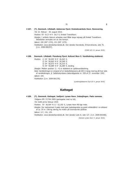 Efterretninger for Søfarende - Farvandsvæsenet