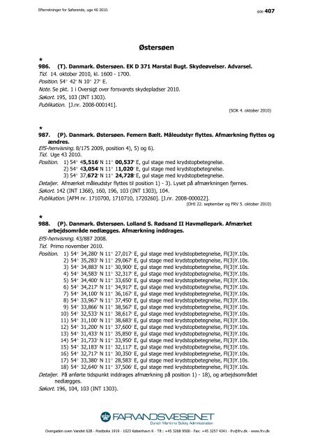 Efterretninger for Søfarende - Farvandsvæsenet