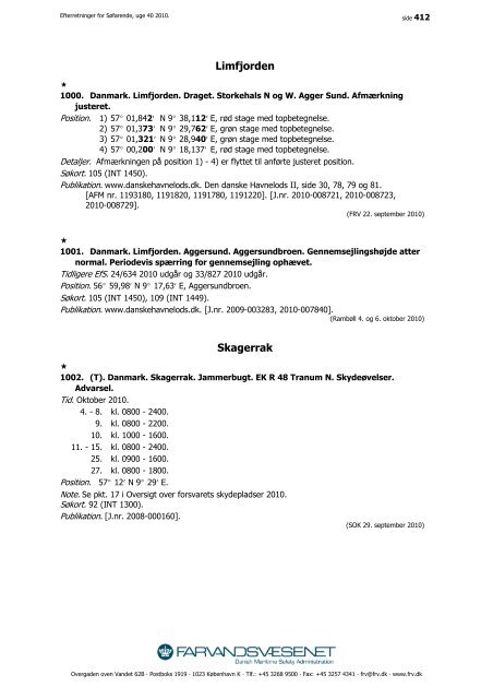 Efterretninger for Søfarende - Farvandsvæsenet