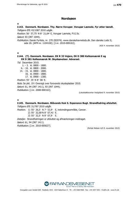 Efterretninger for Søfarende - Farvandsvæsenet