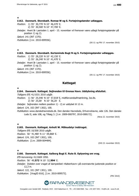 Efterretninger for Søfarende - Farvandsvæsenet