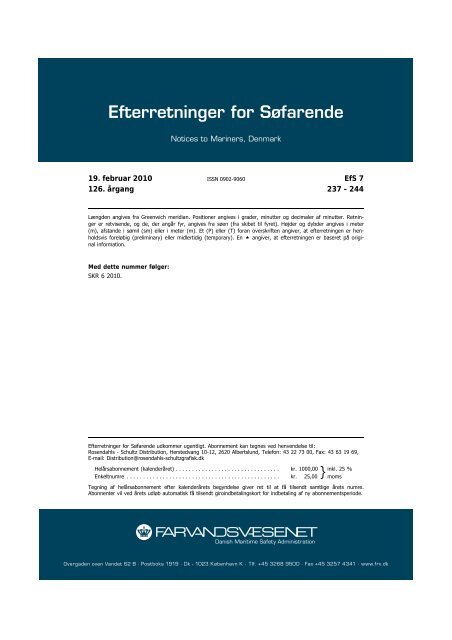 Efterretninger for Søfarende - Farvandsvæsenet