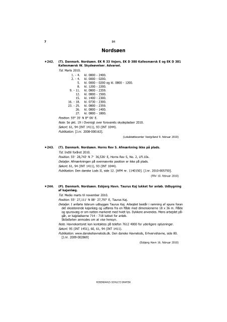 Efterretninger for Søfarende - Farvandsvæsenet