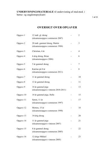 Opgaver børne- og ungdomspsykiatri - Psykiater.nu