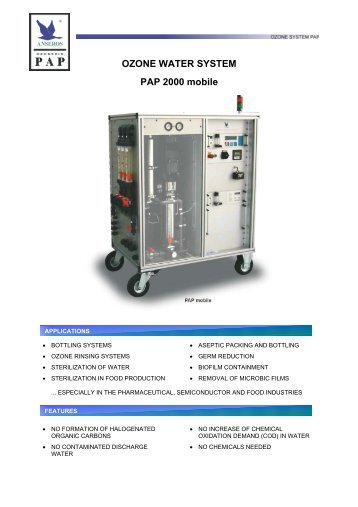 Anseros Ozone Water System PAP Mobile 2000
