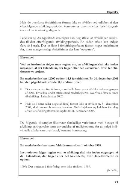 Vejledning - Særlige feriefridage - Finansministeriet