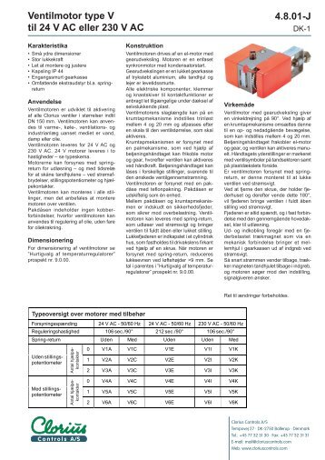 Ventilmotor type V, clorius 4.8.01 DK - Clorius Controls