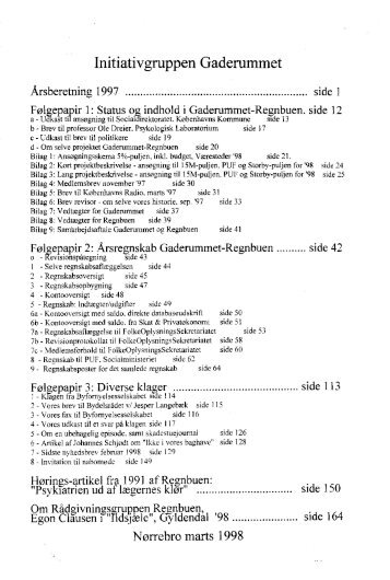 1997 Gaderummet. Årsberetning, klager, psykiatri, Danmarks Radio ...