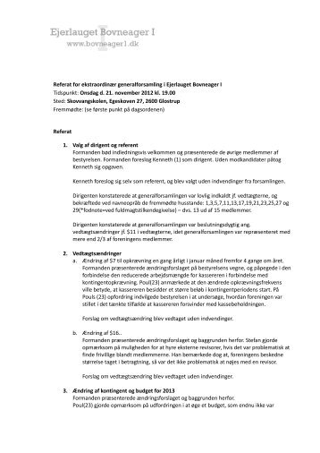 Referat for ekstraordinær generalforsamling i Ejerlauget ... - nabo.dk