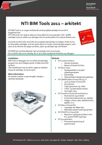 NTI BIM Tools 2011 – arkitekt - NTI CADcenter